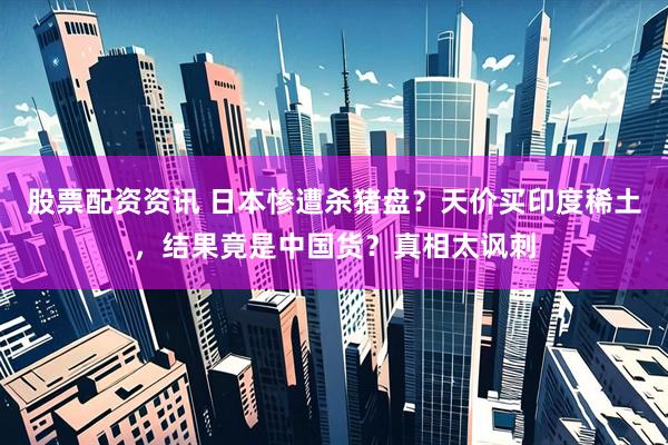 股票配资资讯 日本惨遭杀猪盘？天价买印度稀土，结果竟是中国货？真相太讽刺