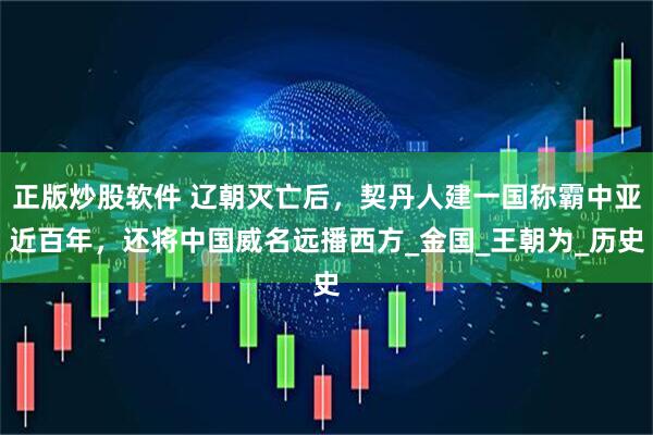 正版炒股软件 辽朝灭亡后，契丹人建一国称霸中亚近百年，还将中国威名远播西方_金国_王朝为_历史