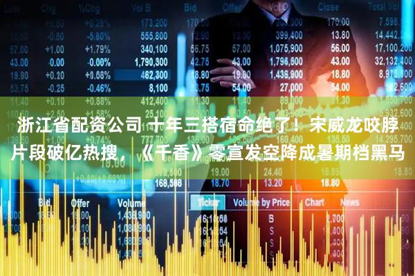 浙江省配资公司 十年三搭宿命绝了！宋威龙咬脖片段破亿热搜，《千香》零宣发空降成暑期档黑马
